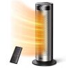 DREO 1500-Watt 20 in. Indoor Portable Ceramic Convection Electric Space Heater, 70° Osc w/Remote, 3-Heat Levels in Silver - Thumbnail 1