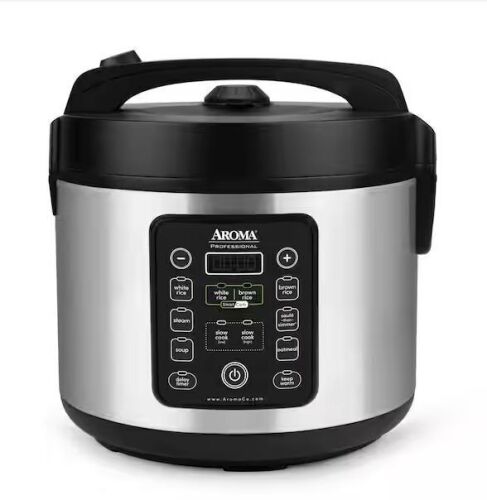 AROMA 20-Cup Stainless Steel Rice Cooker - Lot 868JF