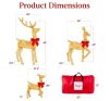 3 Piece Lighted Christmas Deer Set - Thumbnail 3
