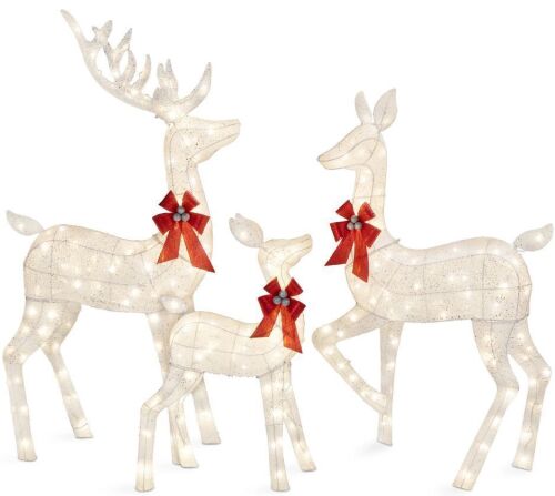 3 Piece Lighted Christmas Deer Set - Lot 39