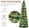 Set Of 3 Pre-Lit Ceramic Tabletop Christmas Trees - Thumbnail 2