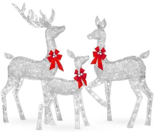 3 Piece Lighted Christmas Deer Set - Lot 41
