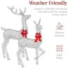 3 Piece Lighted Christmas Deer Set - Thumbnail 2