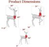 3 Piece Lighted Christmas Deer Set - Thumbnail 3