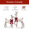 3 Piece Lighted Christmas Deer Set - Thumbnail 3