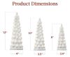 Set Of 3 Pre-Lit Ceramic Tabletop Christmas Trees - Thumbnail 3