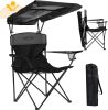 Camping Chair with Canopy, Beach Chair with Shade,Portable,Lightweight Oversized for All, Easy to Open and Close Without Installation, Side Pocket Design for All Outdoor Activities - Thumbnail 1