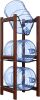5 Gallon Water Jug Holder with Top Steel frame，3-Tier Rubberwood Water Jug Holder, 35"H，Heavy-Duty Jug Stand Design for Direct Water Dispensing，Water Bottles Holder | Wooden Organizer for Kitchen - Thumbnail 1