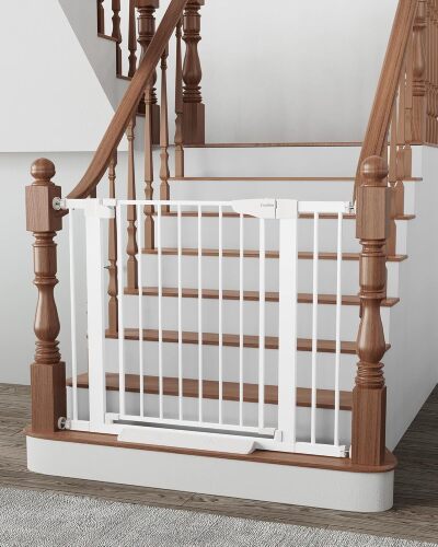 Baby Gate for Stairs, Mom's Choice Awards Winner-Dog Gate for Doorways, Pressure Mounted Auto-Close Pet Gates for Dogs Indoor, Safety Child Gate with Easy Walk Thru Door - Lot 5822