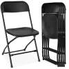 Set of 4 Folding Stacking Plastic Chairs w/ Non-Slip Feet - Thumbnail 1