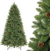 Artificial Christmas Tree: Unlit Green Xmas Pine with Pinecones and Metal Stand for Indoor - Holiday Decoration for Porch Living Room Easy Assembly - Thumbnail 1