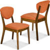 2-Piece Mid-Century Modern Wood &Upholstered Dining Chair Set - Thumbnail 1