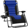 Oversized Padded Zero Gravity Chair, Folding Recliner w/ Headrest, Side Tray - Thumbnail 1