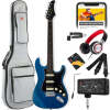 Beginner Electric Guitar Kit w/ Headphone Amp, Padded Gig Bag, Headphones - Thumbnail 1