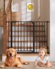 Baby Gate for Stairs, 30" Tall Dog Gates for Doorways & Hallways, Safety Gate for Kids & Pets, Pressure-Mounted Walk-Through with Dual Lock & 2-Way Swing - Thumbnail 1