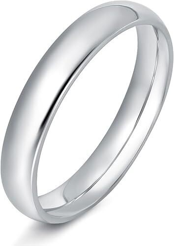 Stainless Steel Rings Women Men High Polish Plain Dome Silver/Gold Wedding Band Comfort Fit - Lot 5929