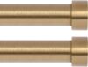 2 Pack Gold Curtain Rods for Windows 66 to 120 Inch(5.5-10 Feet),1" Diameter Drapery Rods with Modern Style End Cap - Thumbnail 1