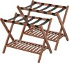 Luggage Racks Set Of 2 Suitcase Stand Foldable With Storage Shelf For Guest Room Hotel Essentials Solid Bamboo Heavy-Duty Item Holder - Thumbnail 1