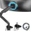 Ultrawide Monitor Arm with USB A/C, for 17 to 49 inch Heavy Duty Screen, Holds 44 lbs, Adjustable Gas Spring Arm Desk Mount with Clamp and Grommet Base - Thumbnail 1