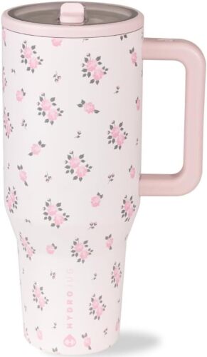 32 oz Water Bottle with Handle & Flip Straw - Fits in Cup Holder, Leak Resistant Tumbler-Reusable Insulated Stainless Steel & Rubber Base - Gifts for Women & Men (No Box) - Lot 5970