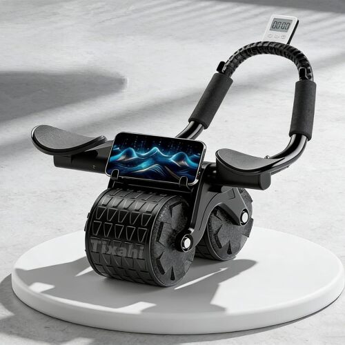 Abdominal Wheel with Timer, Ab Wheel Ab Ab Wheel Auto Rebound Ab Wheel Elbow Support for Abdominal Exercise Equipment - Lot 5977