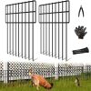 25 Panels Garden Fencing Animal Barrier, 17in (H) X 27ft (L) Dog Dig Fence Barrier, 1.25in Gap Rustproof Metal Stakes Decorative Garden Fence, Ground Defense Border Fence for Outdoor, Yard, Patio - Thumbnail 1