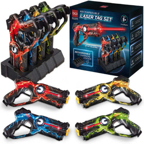 Set of 4 Rechargeable Laser Tag Blasters w/ Docking Station, No Vests Needed - Lot 5984