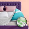 Dual Layer 4 Inch Memory Foam Mattress Topper for Pressure Relief with 4X Support, 2" Fluffy Pillow Top Queen Mattress Topper 50% Viscose Made from Bamboo Plus 2" Cooling Gel Memory Foam Mattress Pad - Thumbnail 1
