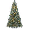 Pre-Lit Pre-Decorated Christmas Tree w/ Flocked Tips, Pinecones 7.5ft - Thumbnail 1