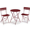 3-Piece Small Folding Patio Bistro Set w/ 2 Chairs - Thumbnail 1