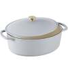 Oval Cast-Iron Dutch Oven Kitchen Cookware w/ Enamel - 7.5qt - Thumbnail 1