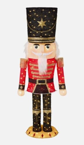 Pop Up Christmas Nutcracker w/150 LED Lights for Outdoor, Indoor, 5ft - 5ft Nutcracker - Lot 6196