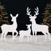 3-Piece 2D Deer Family Silhouette Yard Decoration w/ Buck, Doe, Fawn - 46in - Thumbnail 1