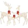 6.5ft 3-Piece Lighted Christmas Deer Set Outdoor Decor with LED Lights - Thumbnail 1