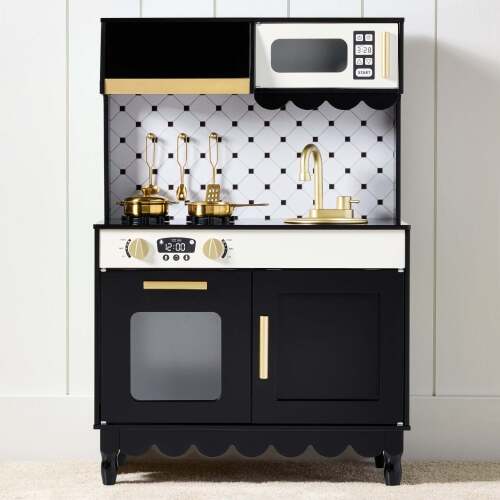 Pretend Play Cottage Kitchen Wooden Toy Set for Kids w/ 5 Accessories - Lot 6198