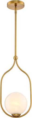 Globe Pendant Light, Modern Bubble Chandelier and Hand Blown Glass Chandelier with Gold Brass Finish Adjustable Rods for Kitchen Island Dinning Room Bedroom Living Room Home Owners - Lot 6337