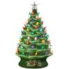 XL Pre-Lit Ceramic Christmas Tree Decoration w/ LED Light, Timer - 24in - Thumbnail 1