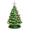 Pre-Lit Ceramic Tabletop Christmas Tree with Lights- 15in - Thumbnail 1