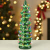 21in Ceramic Christmas Tree, Hand-Painted Holiday Decor w/ LED Lights - Thumbnail 1