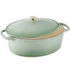 Oval Cast-Iron Dutch Oven Kitchen Cookware w/ Enamel - 7.5qt - Thumbnail 1