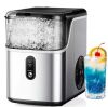 9.1 in. 35 lb. /24H Nugget Ice Countertop Portable Ice Maker in Silver, Stainless Steel, Ready in 6 Mins, Auto-Cleaning - Thumbnail 1