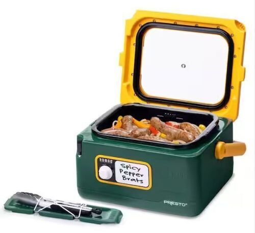 Presto GameDay 8-Quart Nomad Traveling Slow Cooker Green-Yellow - Lot 101JF