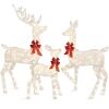 6.5ft 3-Piece Lighted Christmas Deer Set Outdoor Decor with LED Lights - Thumbnail 1