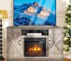 47 in. Freestanding TV Stand for 50 in. TVs, Gray - Fireplace Not Included, Light Cosmetic Damage on Underside - Thumbnail 1