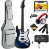 Beginner Electric Guitar Kit w/ Headphone Amp, Padded Gig Bag, Headphones - Thumbnail 1