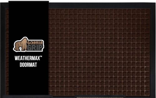 GORILLA GRIP 100% Waterproof All-Season WeatherMax Doormat, 47x35 - Lot 349