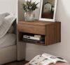 Jackson 16 in. Wall Mount Dark Walnut Brown Rectangle Wood End Table - Thumbnail 1