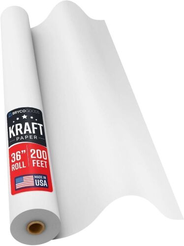 Bryco Goods 36" x 200' White Kraft Paper Roll - Lot 643