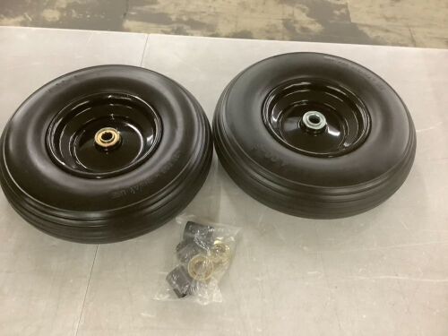 13" 4.00-6 Flat-free Tire and Wheels, 2 Pack - Lot 651