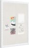 Linen Cork Bulletin Board with White Wood Beaded Frame, 24" x 18" - Thumbnail 1